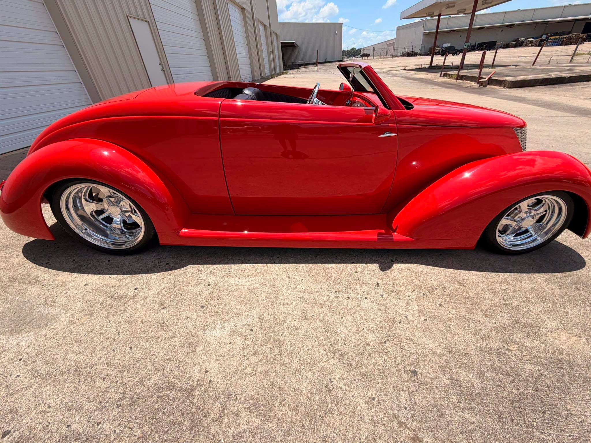 Custom red roadster detailed by David's Detail Shop LLC
